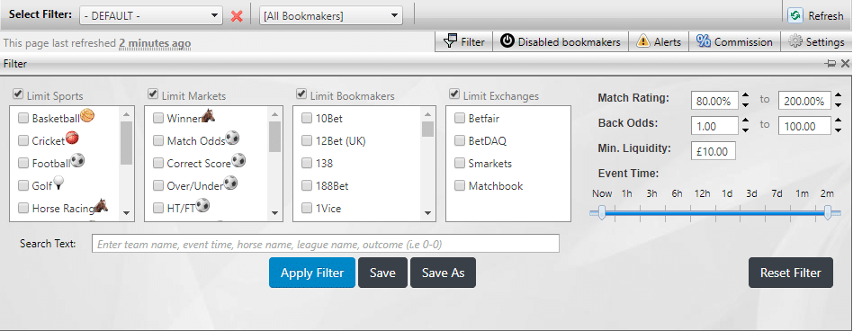 OddsMonkey OddsMatcher