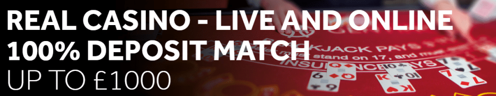 Live casino offer on the Genting Casino section