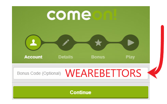 comeon bonus code