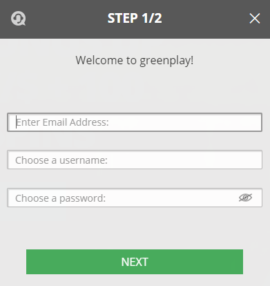 Opening an Account using a Greenplay Bonus Code